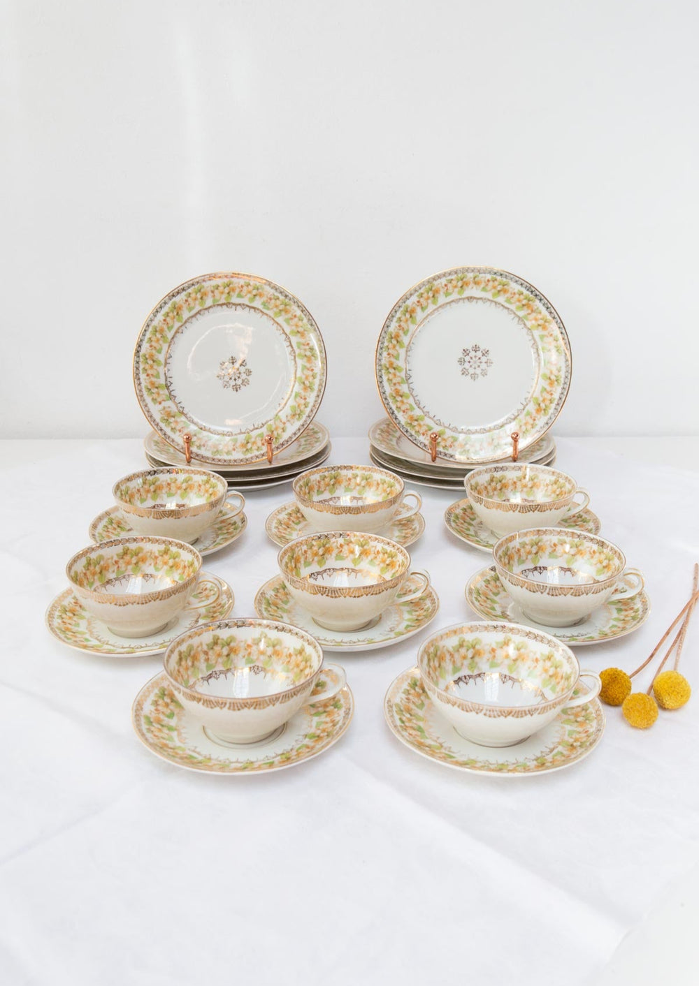 Juego de té y postre porcelana checa para 8 Altrohlau MZ c. 1920