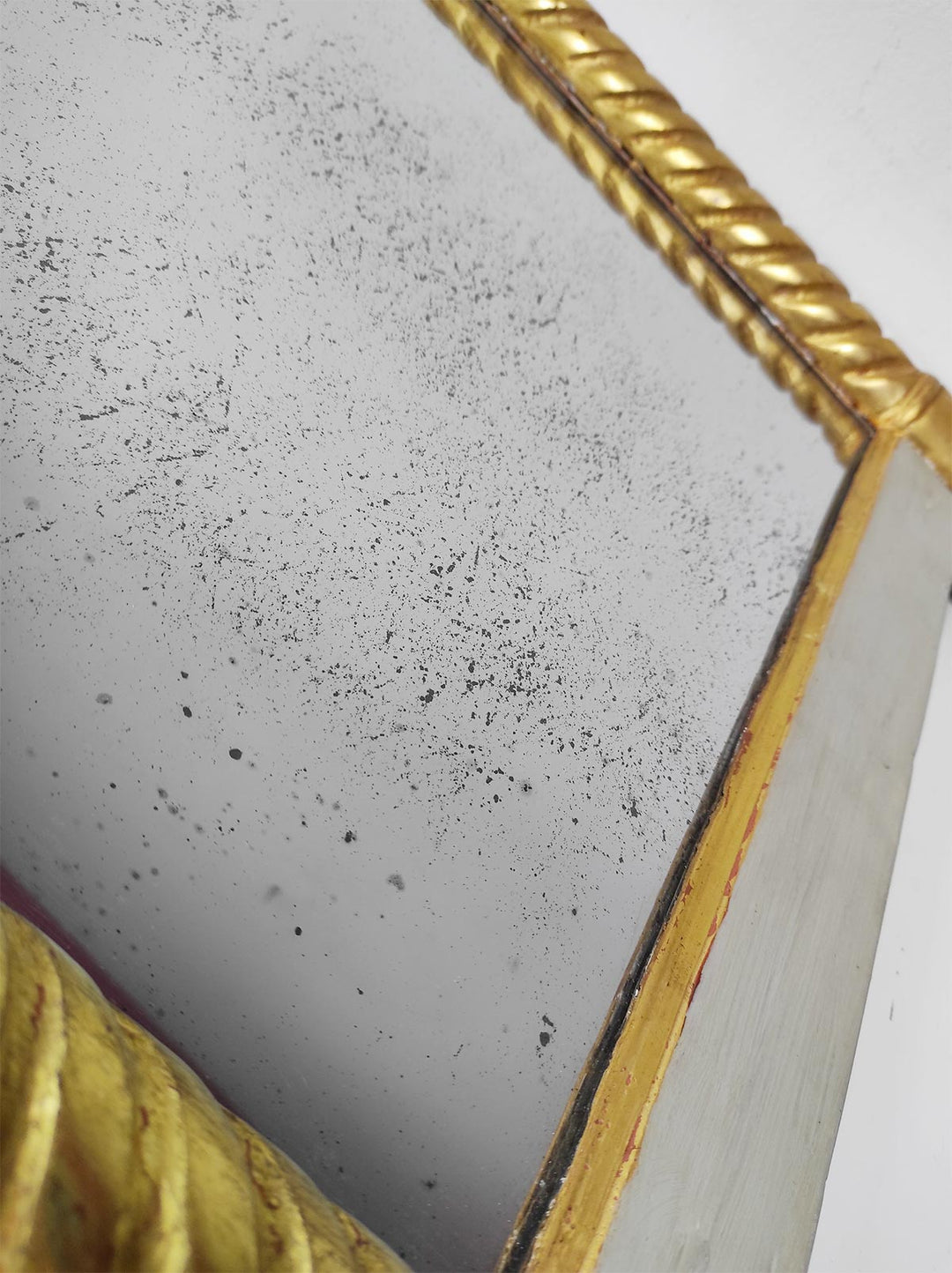 Antiguo espejo trumeau francés pintura bajo cristal c. 1830 (83,5*53,5 cm)