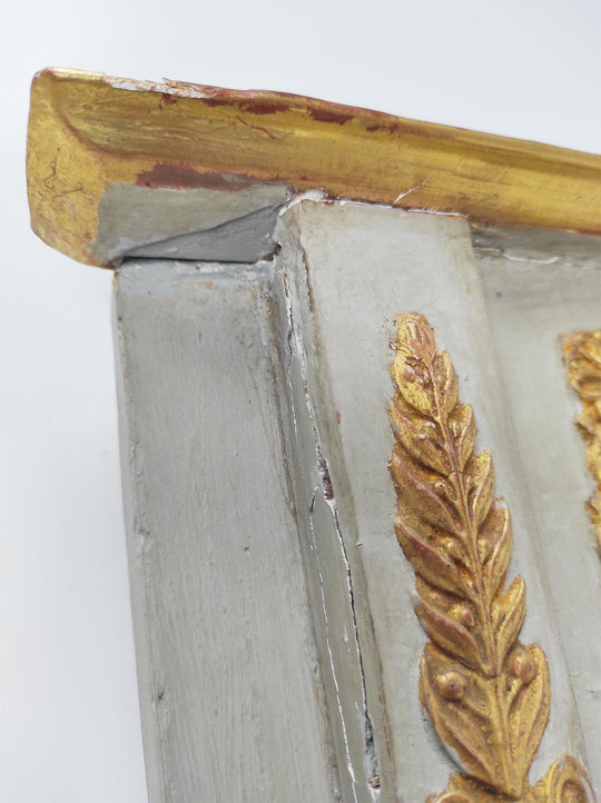 Antiguo espejo trumeau francés pintura bajo cristal c. 1830 (83,5*53,5 cm)