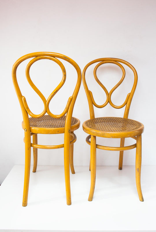 pareja sillas antiguas amarillas josias eissler und sohne yellow chairs