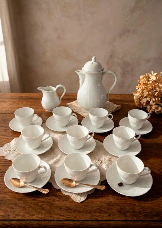 Juego de café porcelana blanca Hutschenreuther 10 servicios