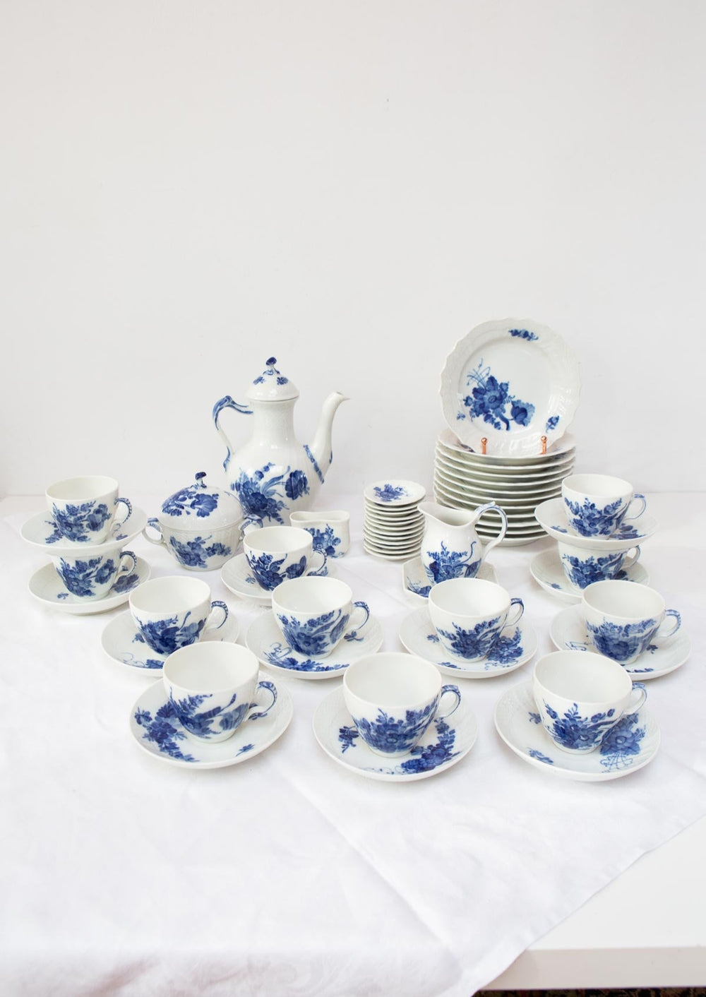 juego cafe royal copenhagen bla blomst flor azul coffee set