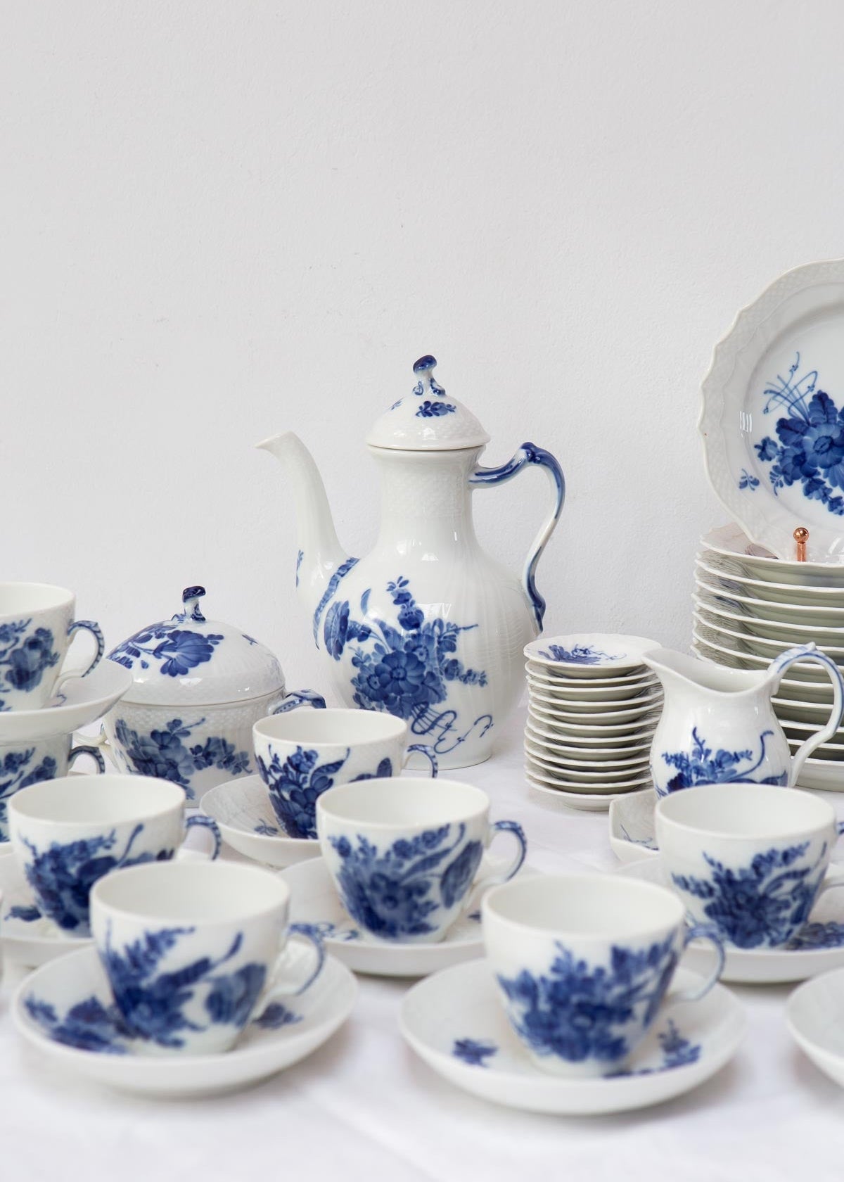 juego cafe royal copenhagen bla blomst flor azul coffee set