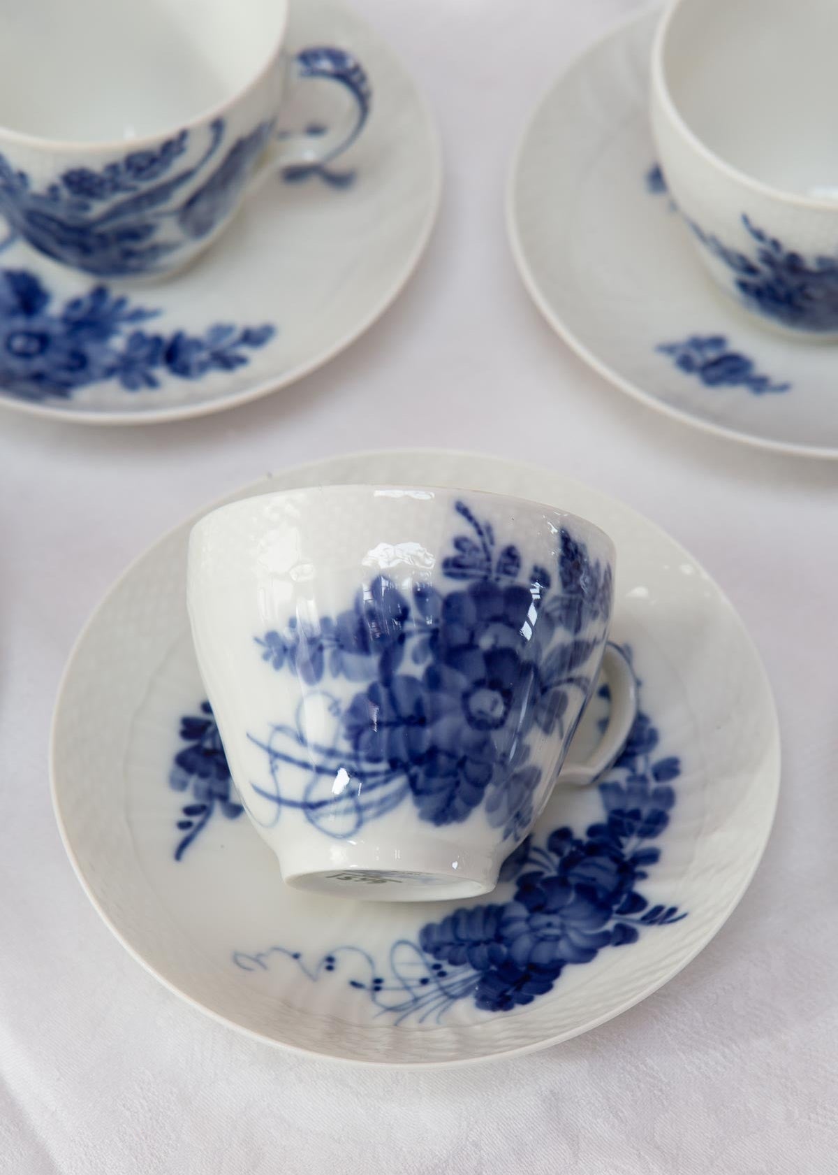 juego cafe royal copenhagen bla blomst flor azul coffee set