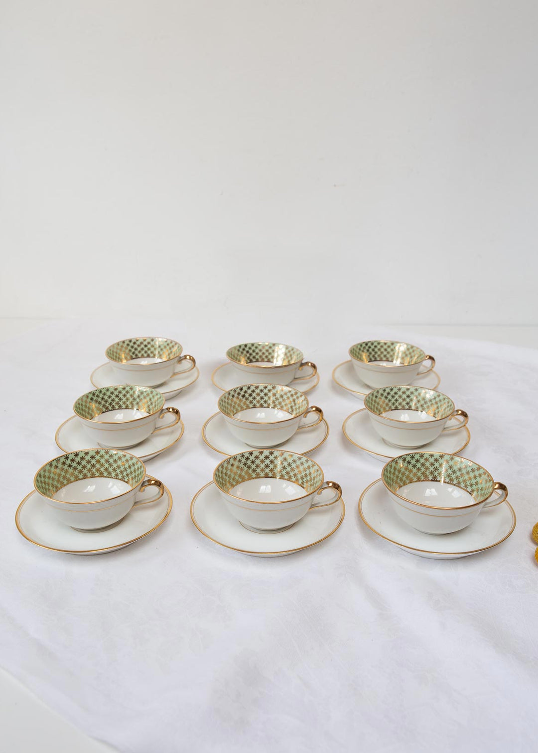 Juego de té porcelana Limoges con estrellas para 9 c. 1940/50 (18 PIEZAS)