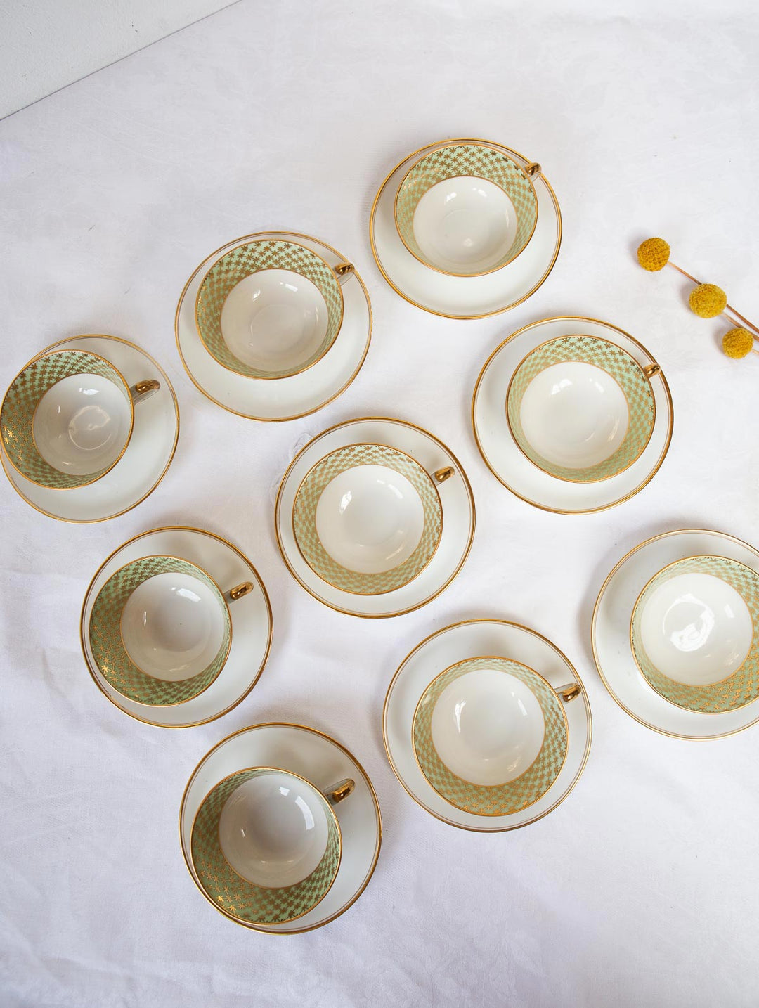 Juego de té porcelana Limoges con estrellas para 9 c. 1940/50 (18 PIEZAS)