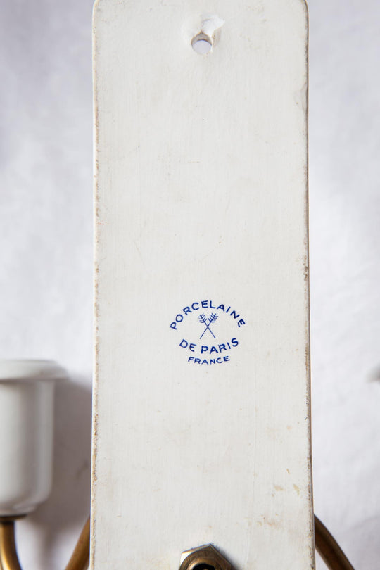 Antiguos apliques franceses Porcelaine de Paris c. 1900 (X UNIDAD. UNO DISPONIBLE)