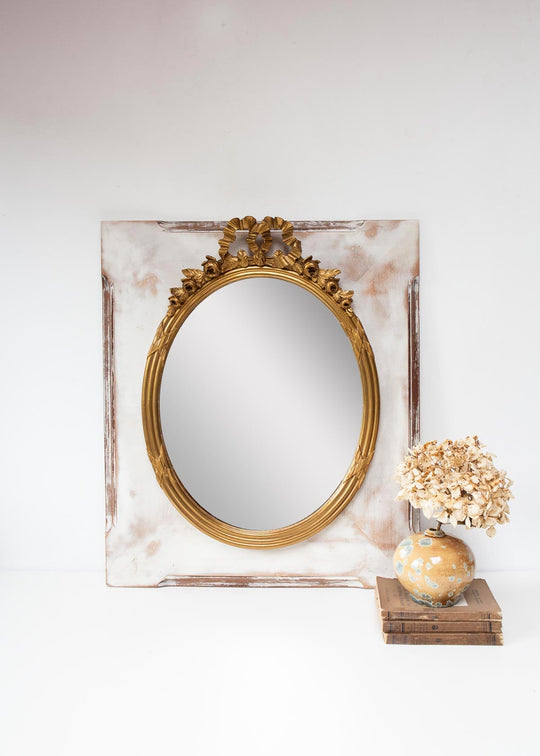 Espejo francés marco doble lazo dorado 1923 (70*60 cm)