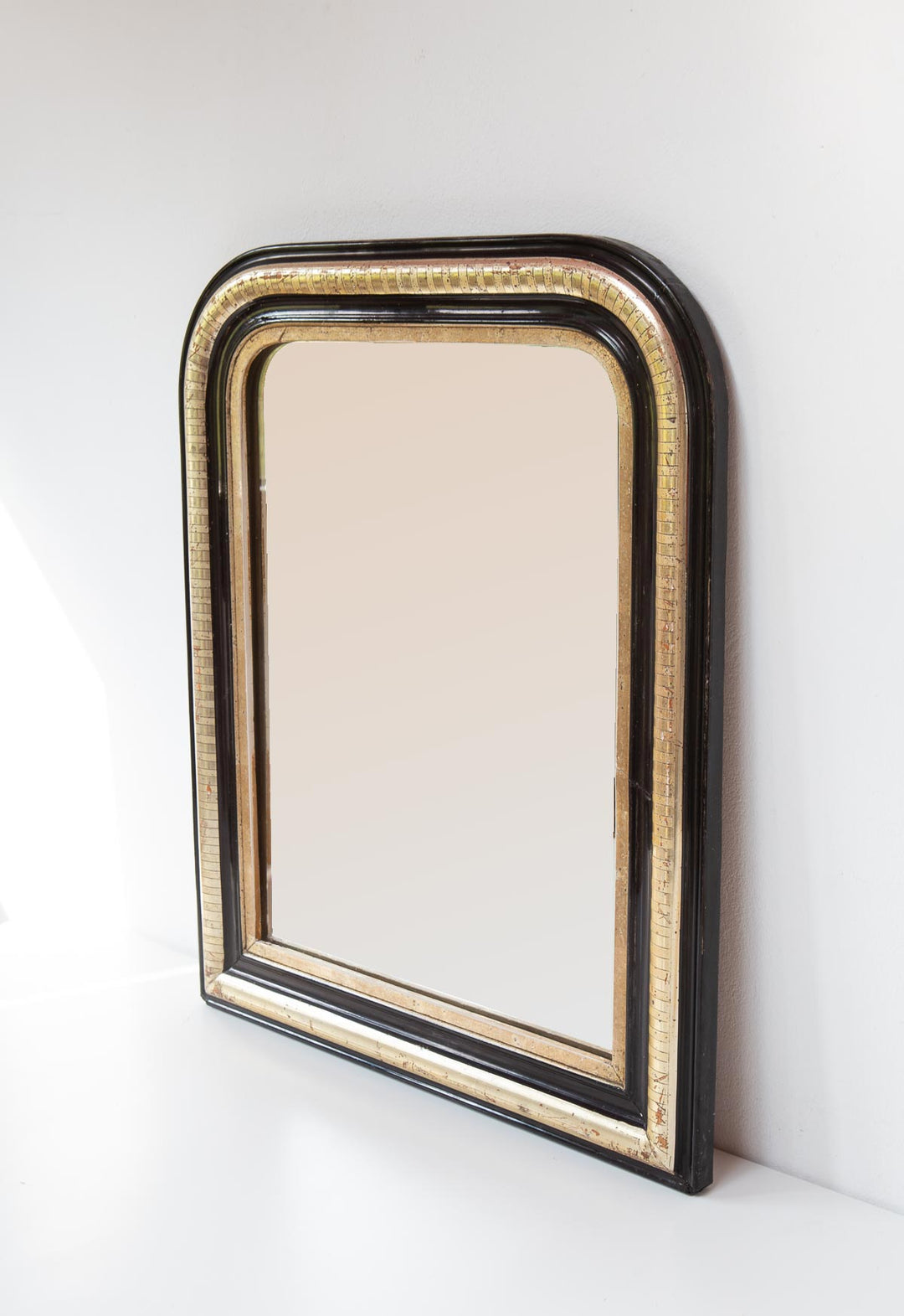 espejo antiguo louis philippe negro y dorado antique french mirror