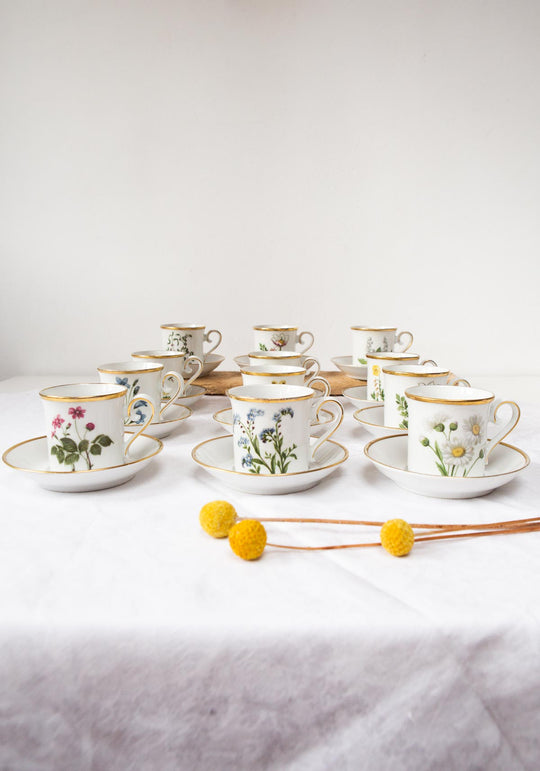Juego café 12 tazas suecas porcelana "Swedish Landscape Flowers"