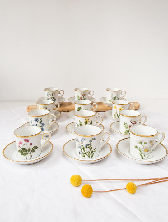 juego cafe sueco flores silvestres porcelana