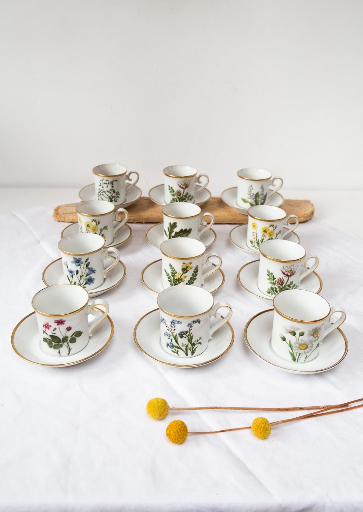 juego cafe sueco flores silvestres porcelana