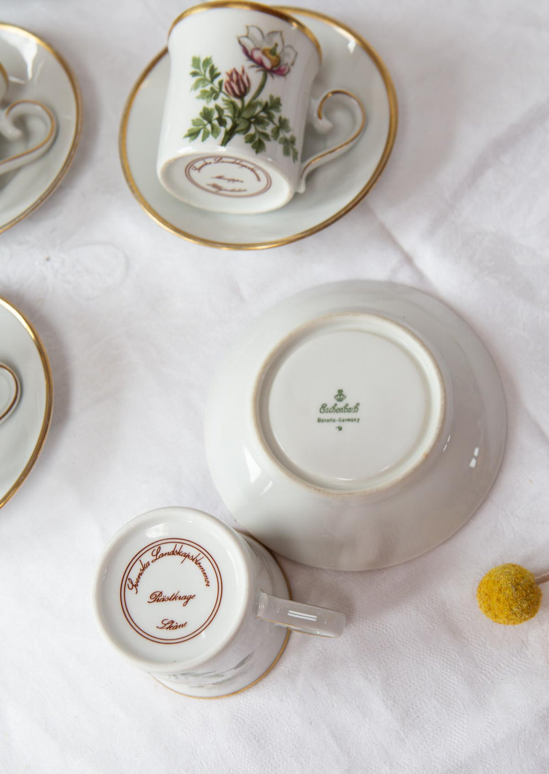 Juego café 12 tazas suecas porcelana "Swedish Landscape Flowers"