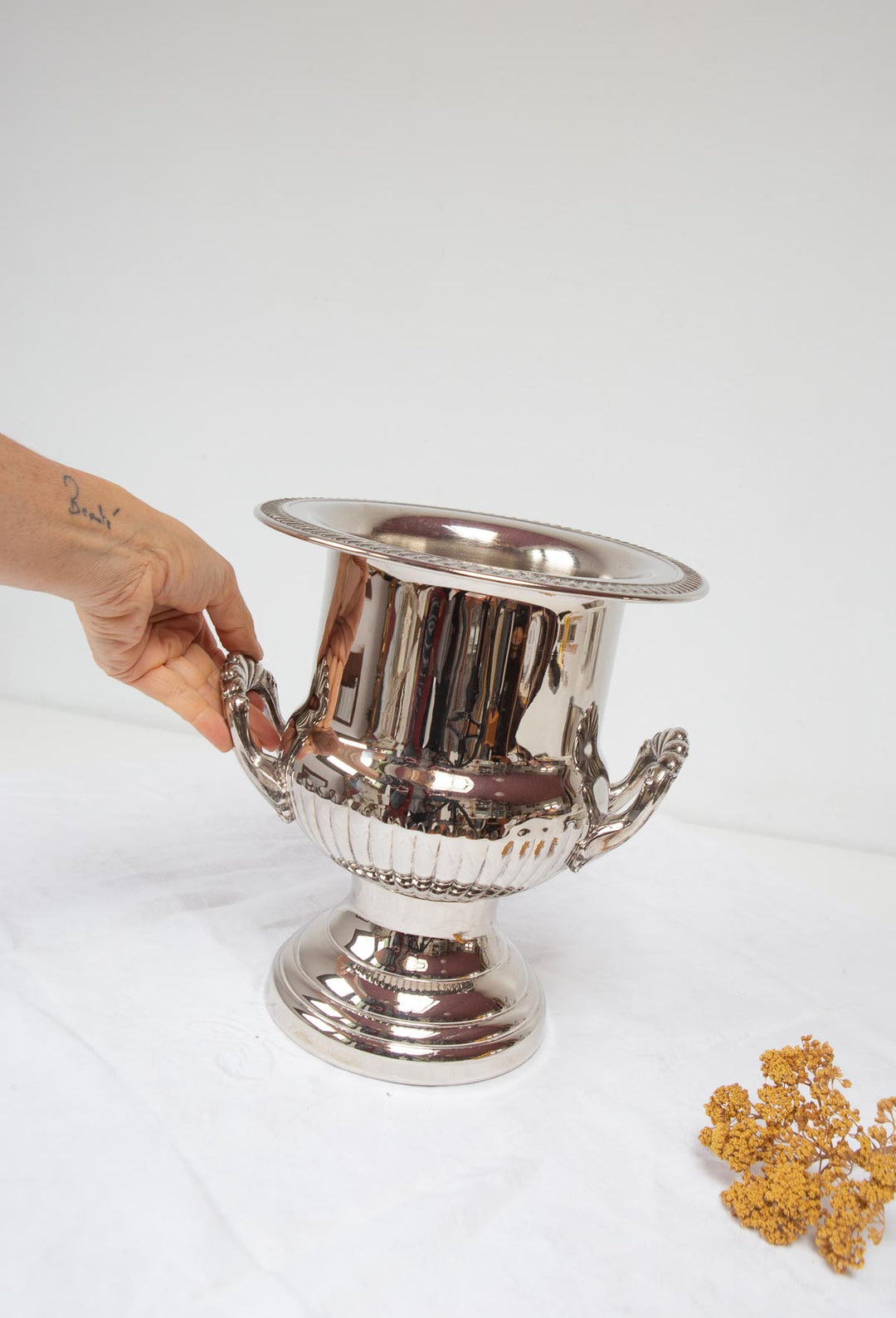 Champanera metal bañado plata primera mitad s. XX (25,5 cm)