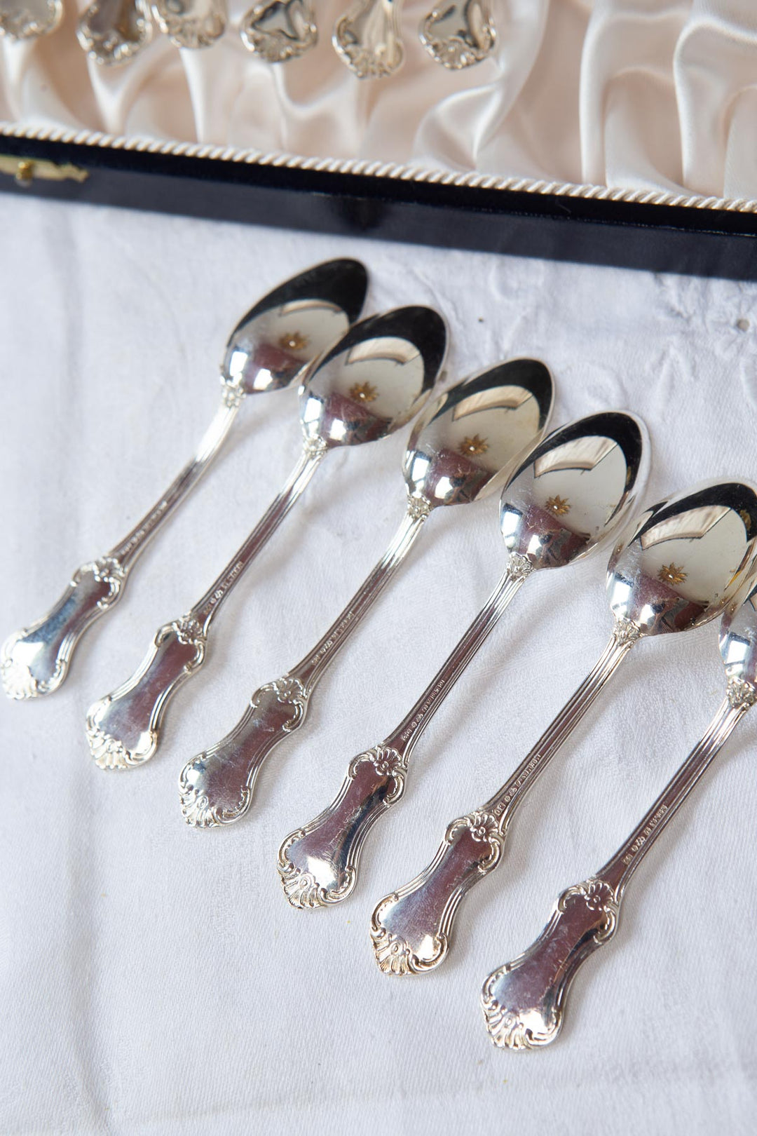 cucharillas plata suecas en estuche antiguas silver spoons