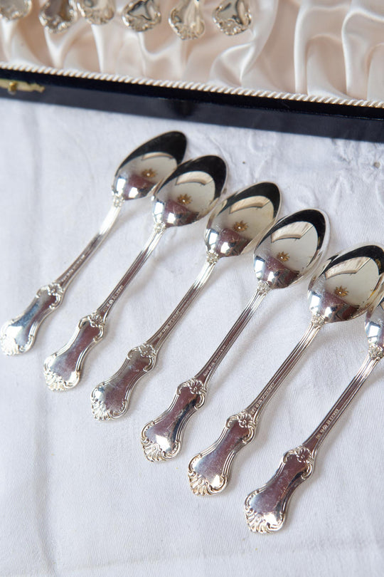 cucharillas plata suecas en estuche antiguas silver spoons