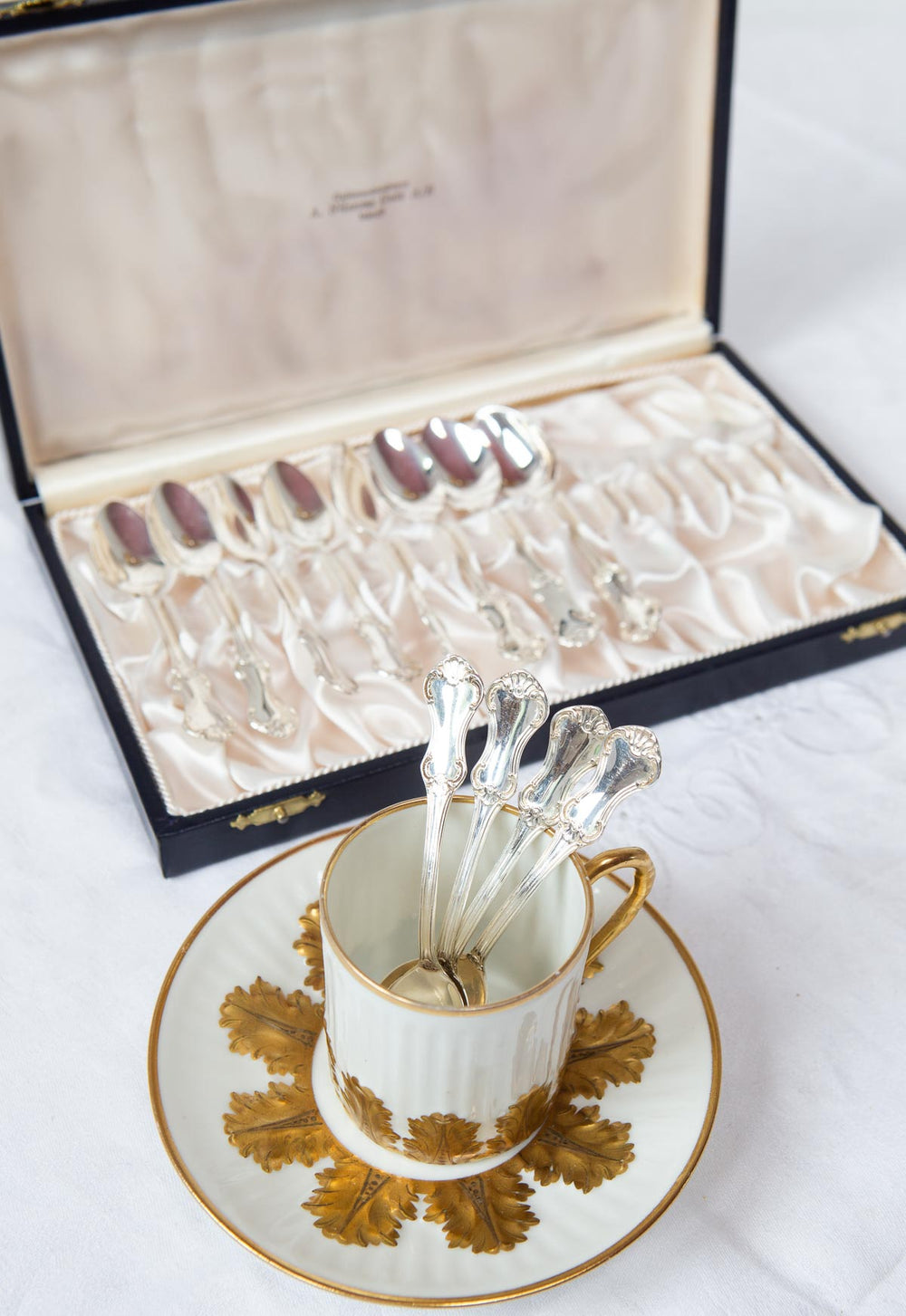 cucharillas plata suecas en estuche antiguas silver spoons