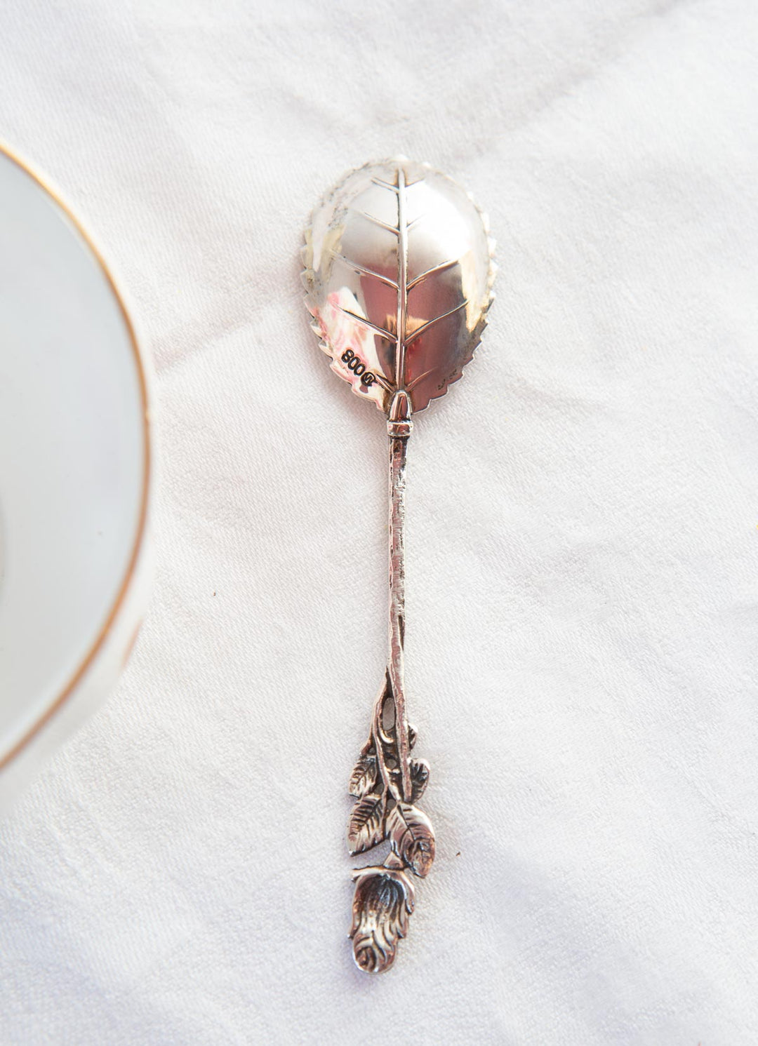 Cucharilla de plata sueca hoja  (11 cm)