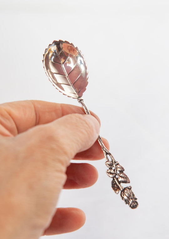 Cucharilla de plata sueca hoja  (11 cm)