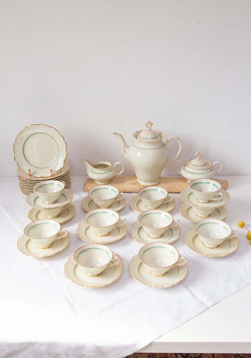 Juego de café o té porcelana sueca Karlskrona c. 1960 12 servicios (38 PIEZAS)
