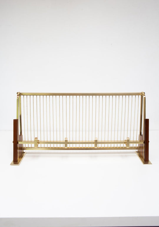 Perchero de pared con estante teca y metal años 50/60 (60,5 cm)