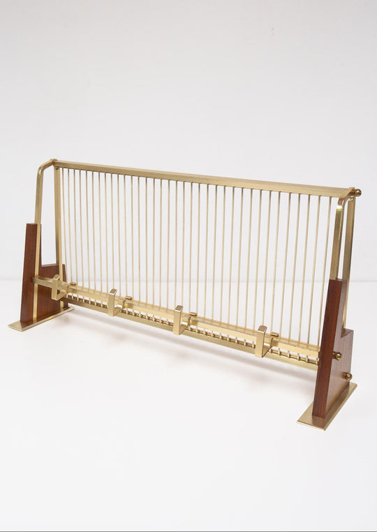 Perchero de pared con estante teca y metal años 50/60 (60,5 cm)