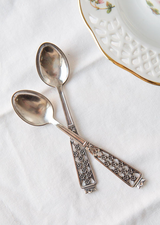 cucharillas de plata sueca café 1963