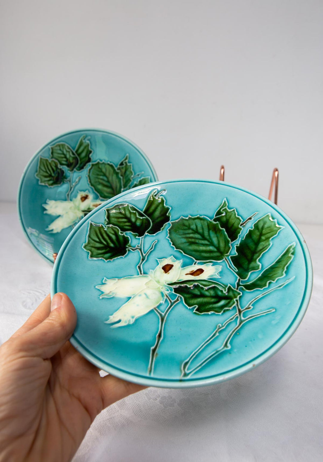 Pareja platos Villeroy Boch art nouveau 1891-1912 (20 cm)