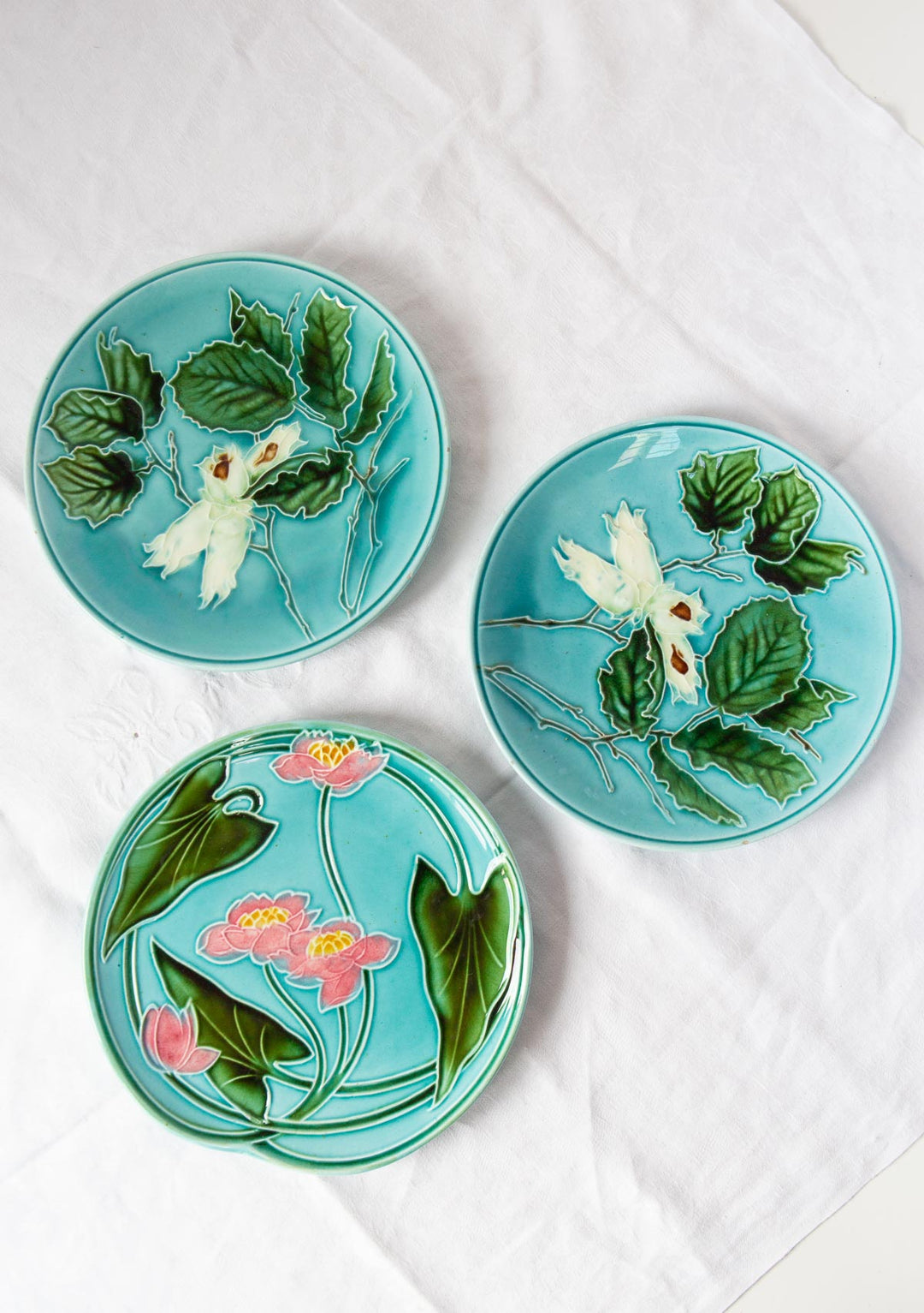 Pareja platos Villeroy Boch art nouveau 1891-1912 (20 cm)