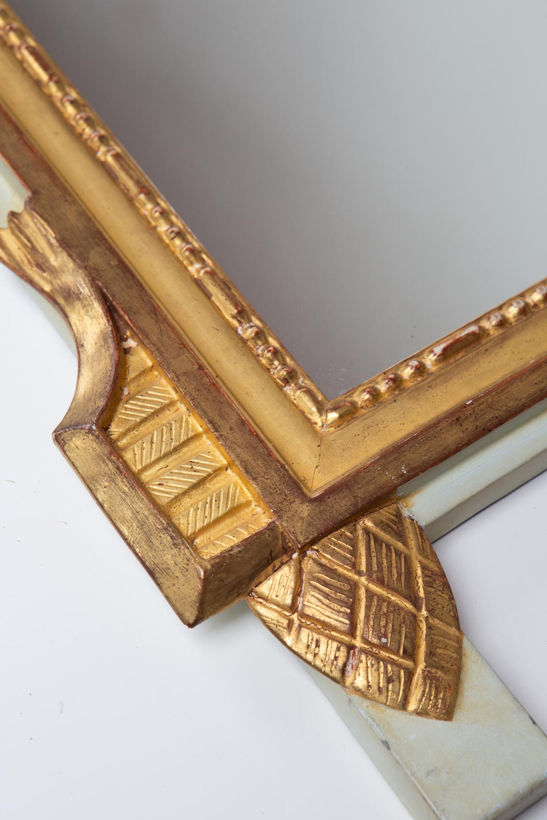 espejo frances con copete madera dorada louis xvi estilo