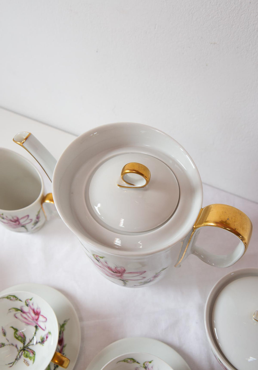 Juego café o té porcelana Limoges flores para 12 (27 PIEZAS)