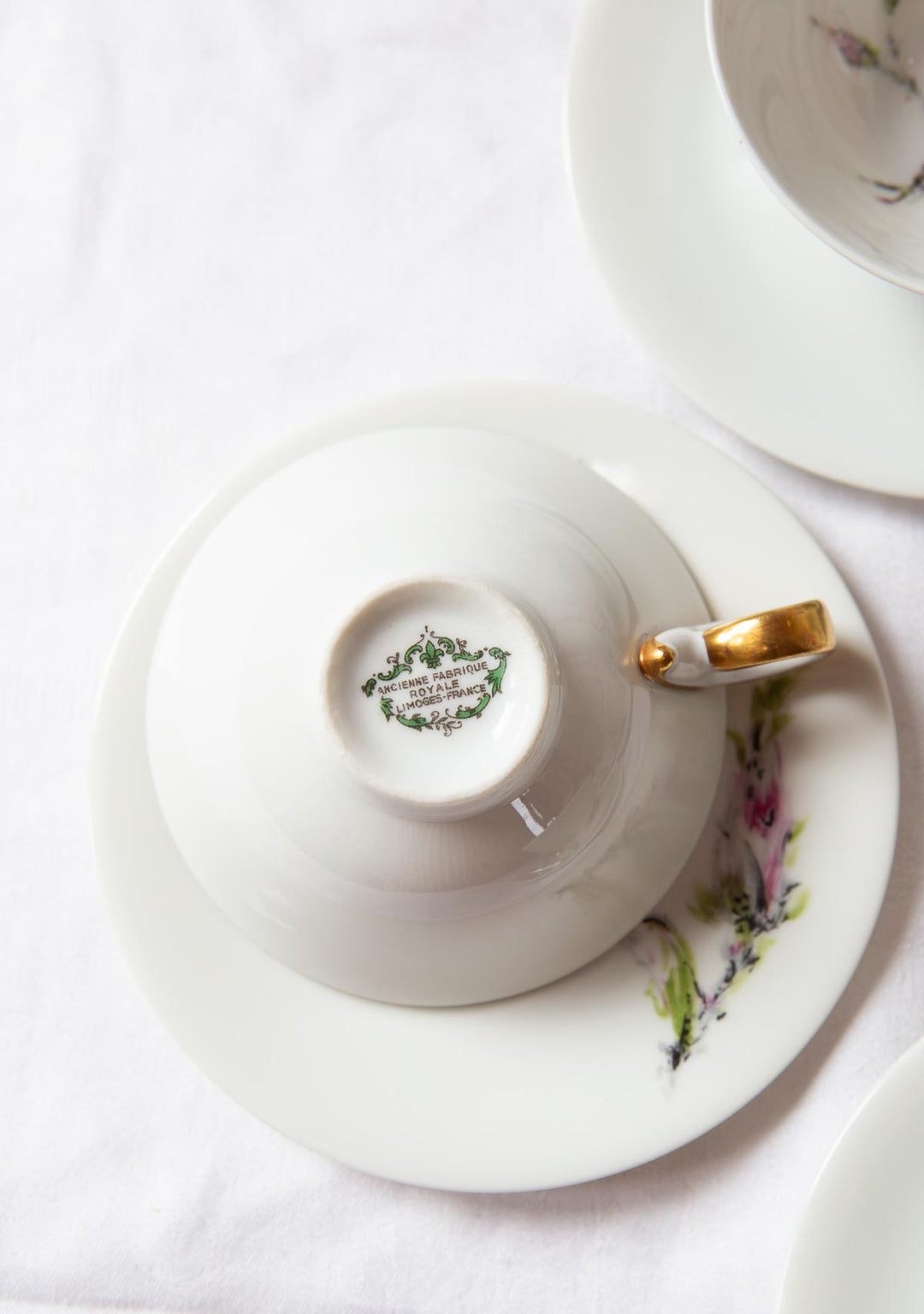 Juego café o té porcelana Limoges flores para 12 (27 PIEZAS)
