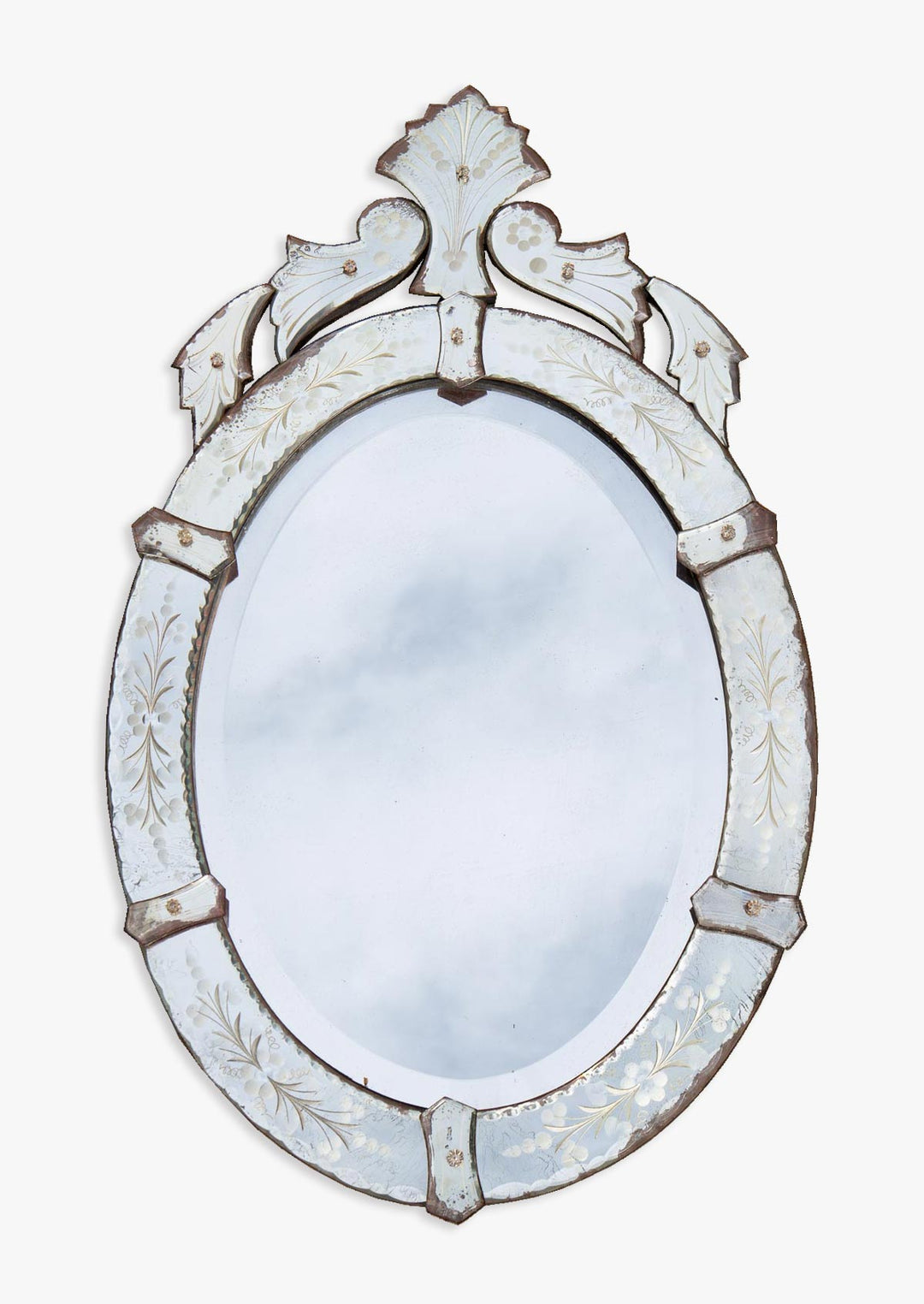 espejo veneciano ovalado antiguo venitian mirror
