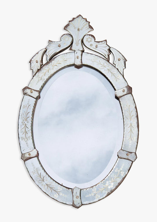espejo veneciano ovalado antiguo venitian mirror
