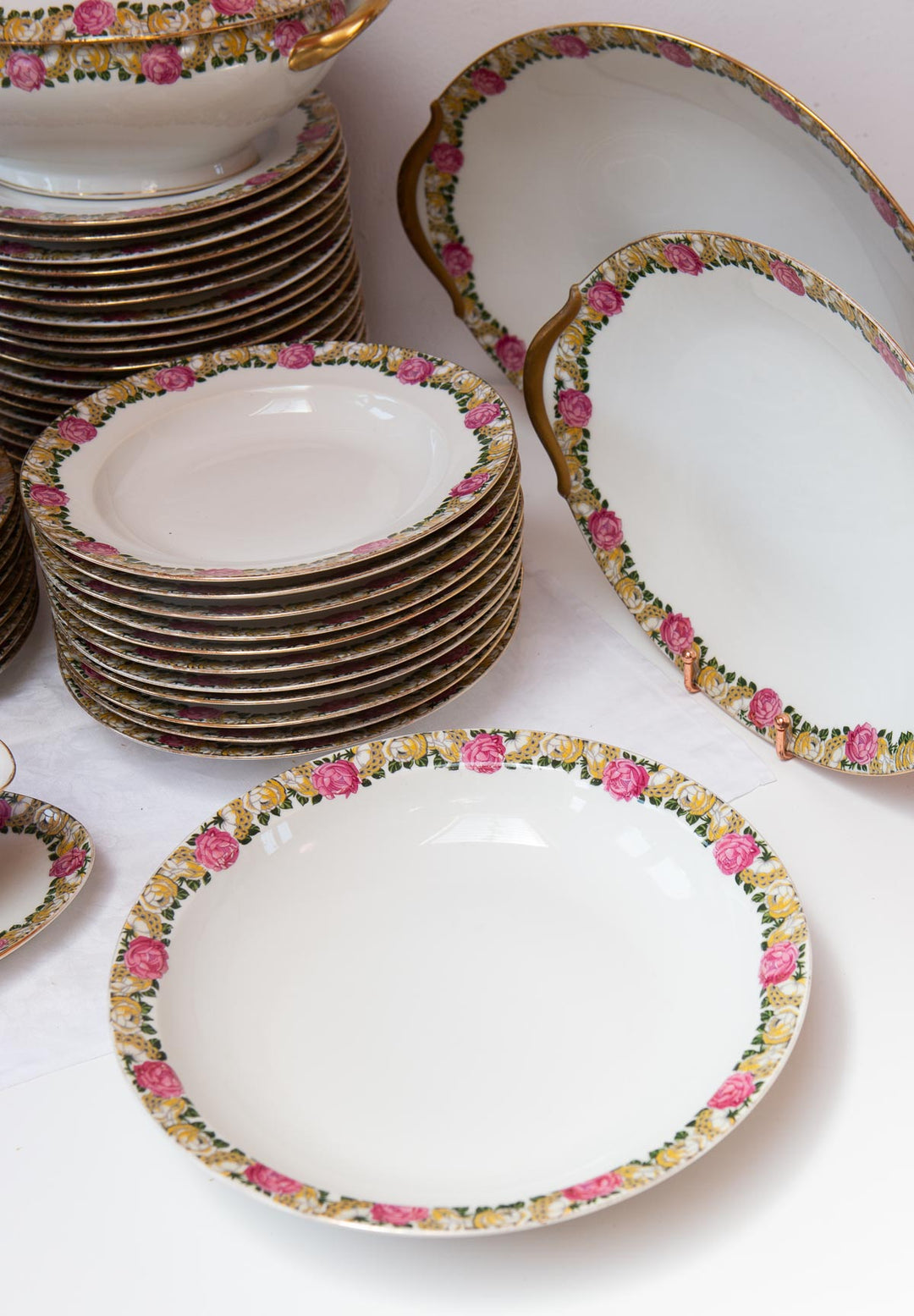 vajilla porcelana antigua flores raynaud french dinner service