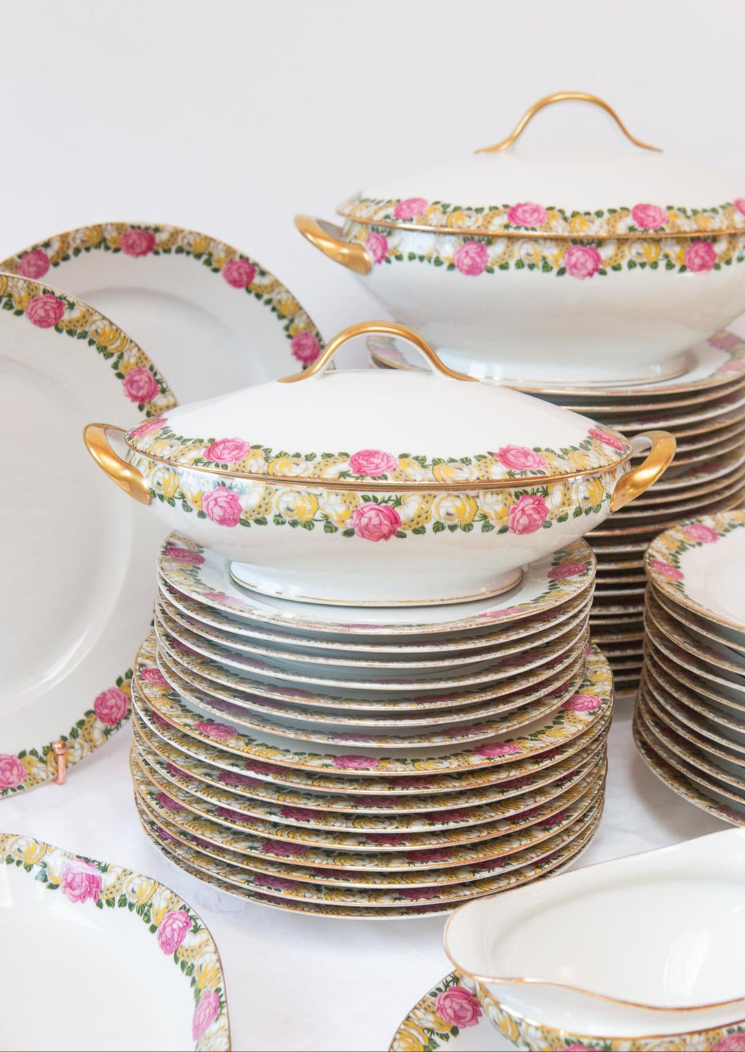 vajilla porcelana antigua flores raynaud french dinner service
