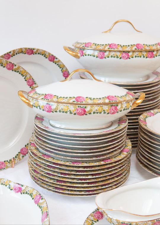 vajilla porcelana antigua flores raynaud french dinner service