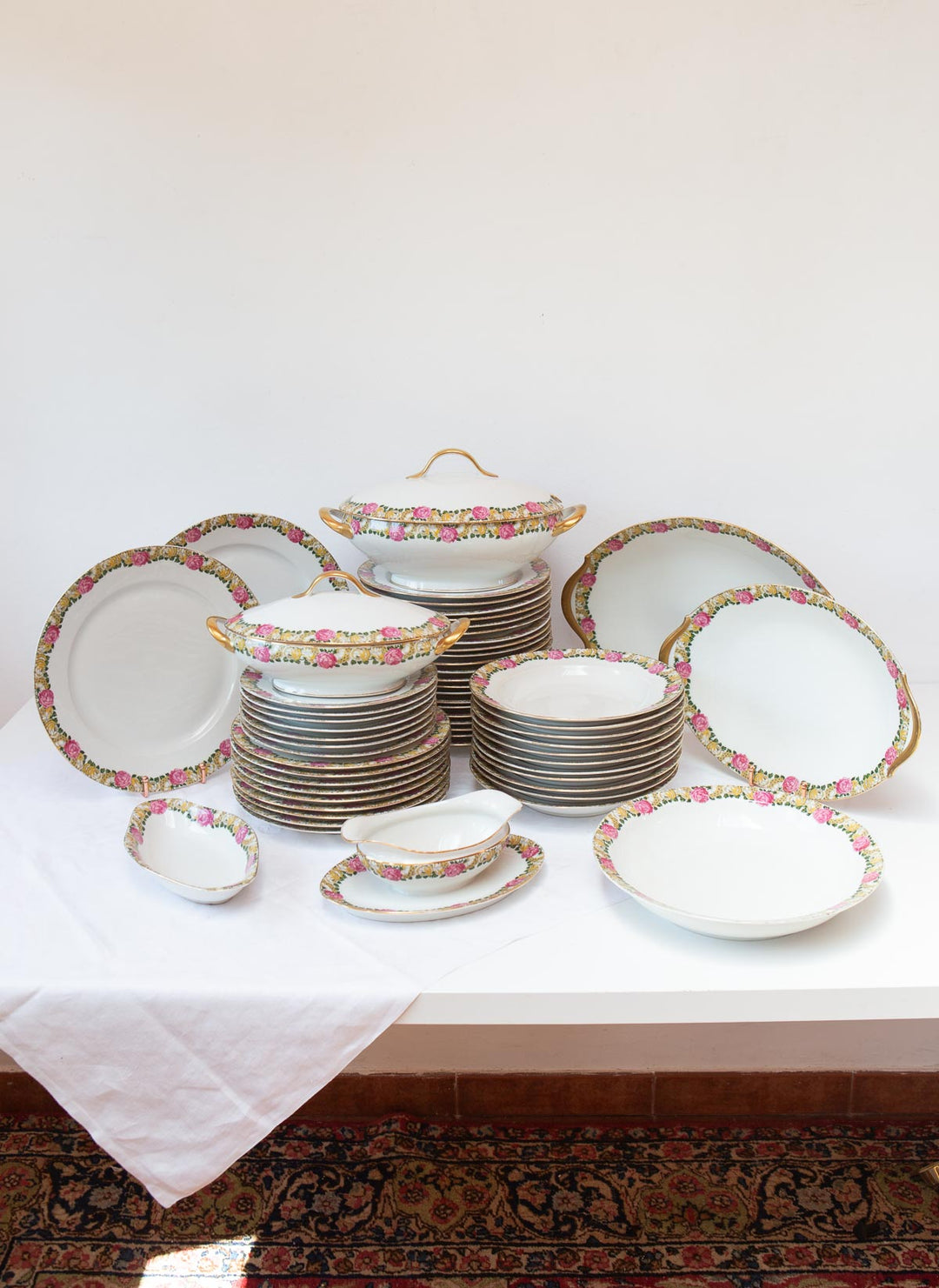 vajilla porcelana antigua flores raynaud french dinner service