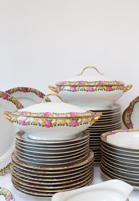 vajilla porcelana antigua flores raynaud french dinner service