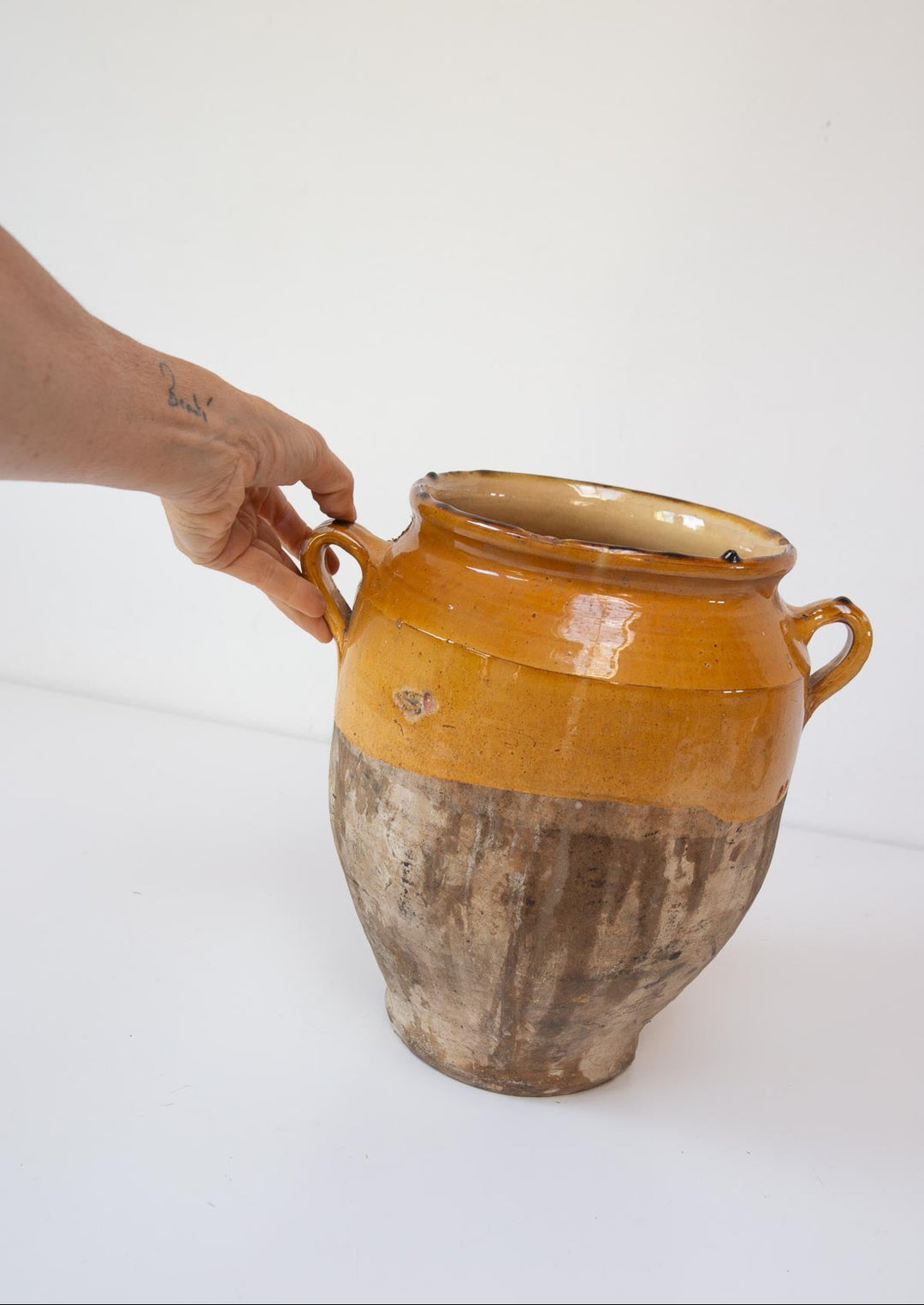 antigua vasija barro francesa pot a confit 