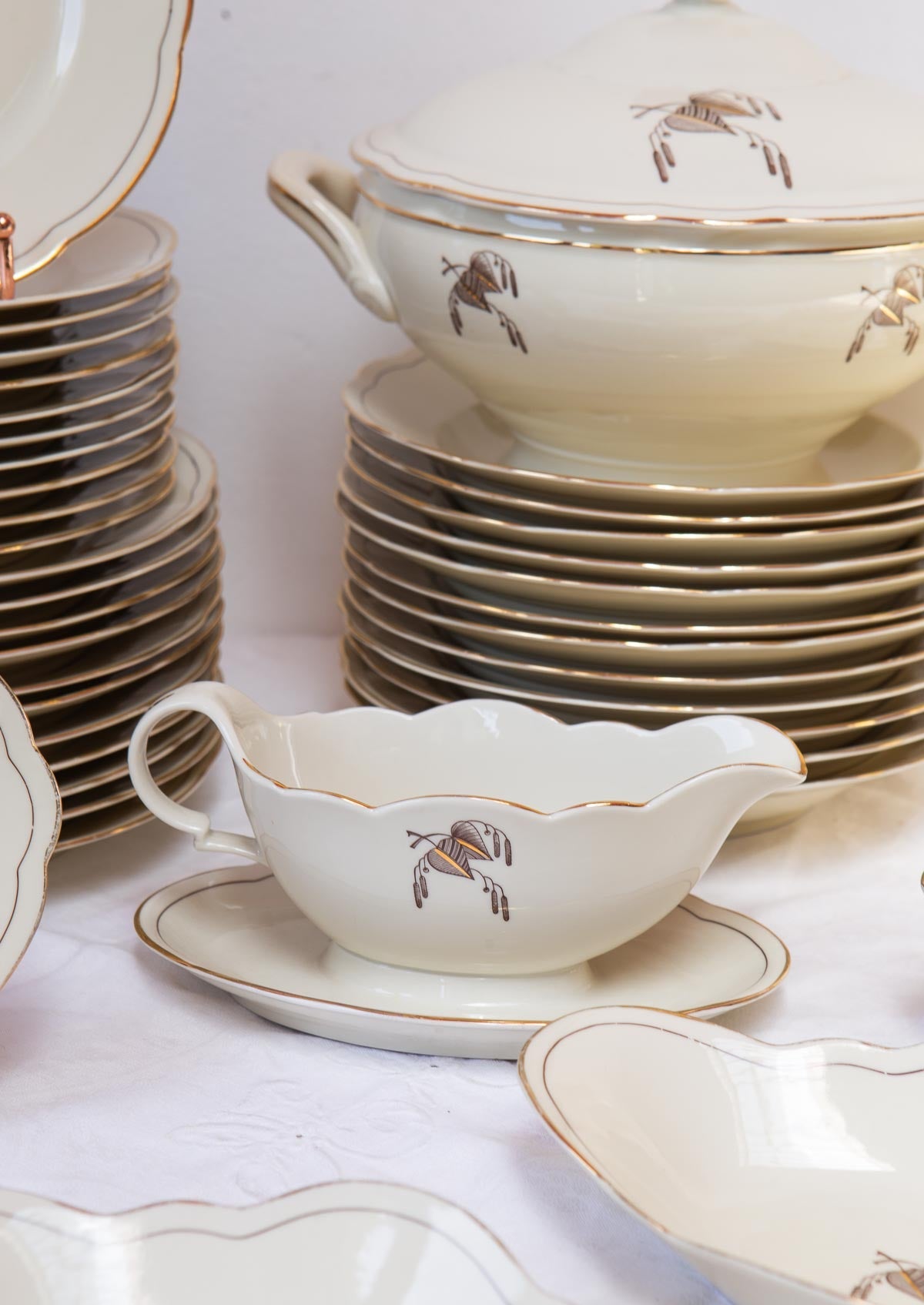 vajilla sueca porcelana crema