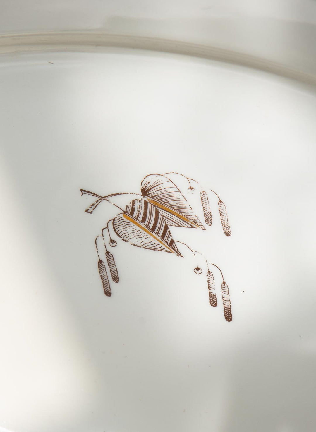 Vajilla porcelana sueca Hackefors para 11 beige filo dorado (42 PIEZAS)
