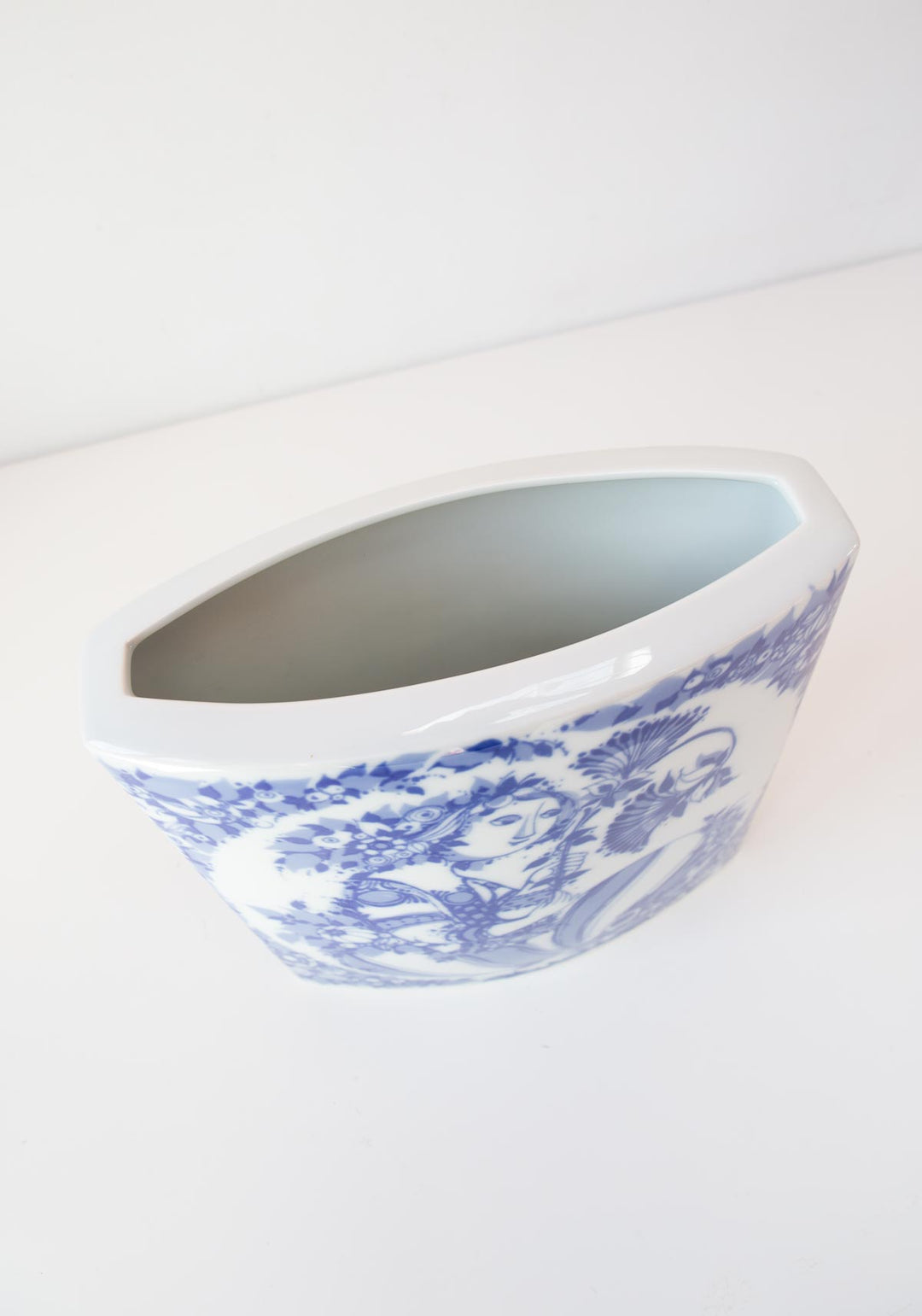 Gran jarrón porcelana alemana azul Rosenthal Bjorn Wiinblad (28*26 cm)
