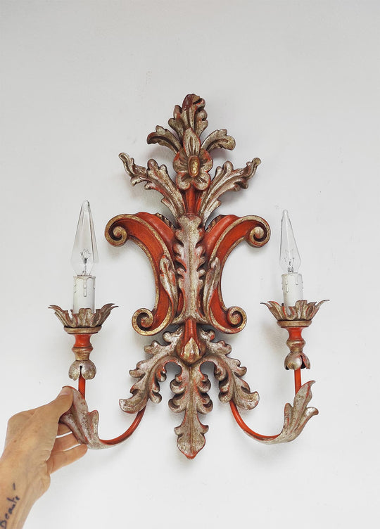 aplique palladio italiano florentino wall light vintage 
