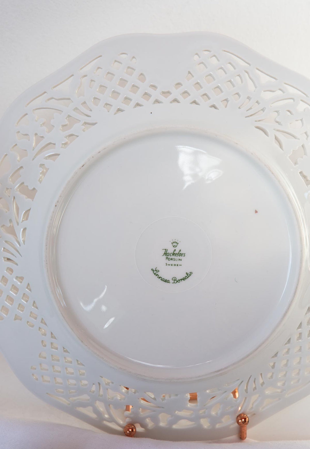 Juego porcelana sueca Hackefors para 12 "Linnaea Borealis" SIN ESTRENAR (32 PIEZAS)