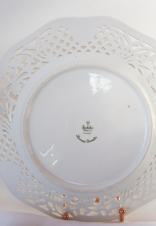 Juego porcelana sueca Hackefors para 12 "Linnaea Borealis" SIN ESTRENAR (32 PIEZAS)