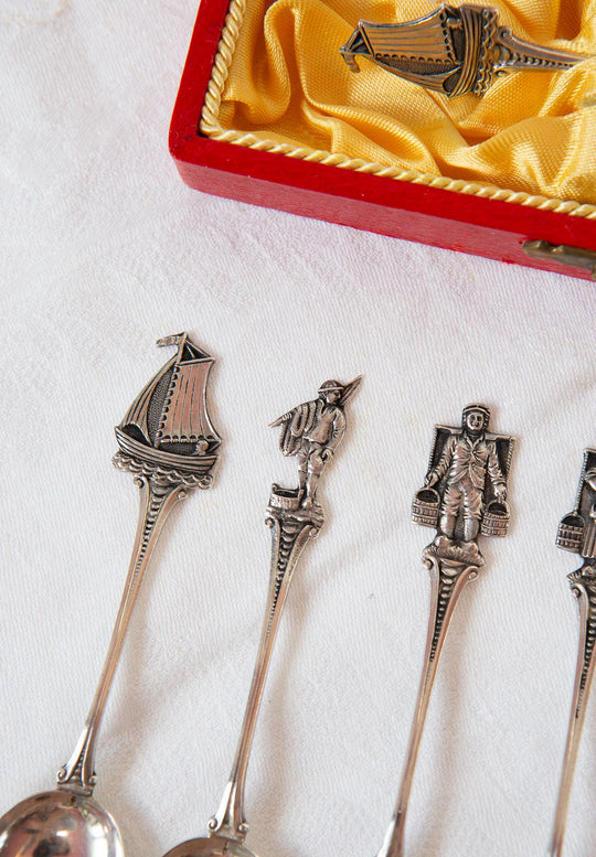 juego de antiguas cucharillas de plata sueca