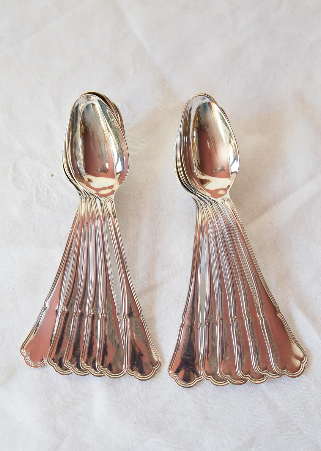 juego cucharas antiguas ercuis baño plata
