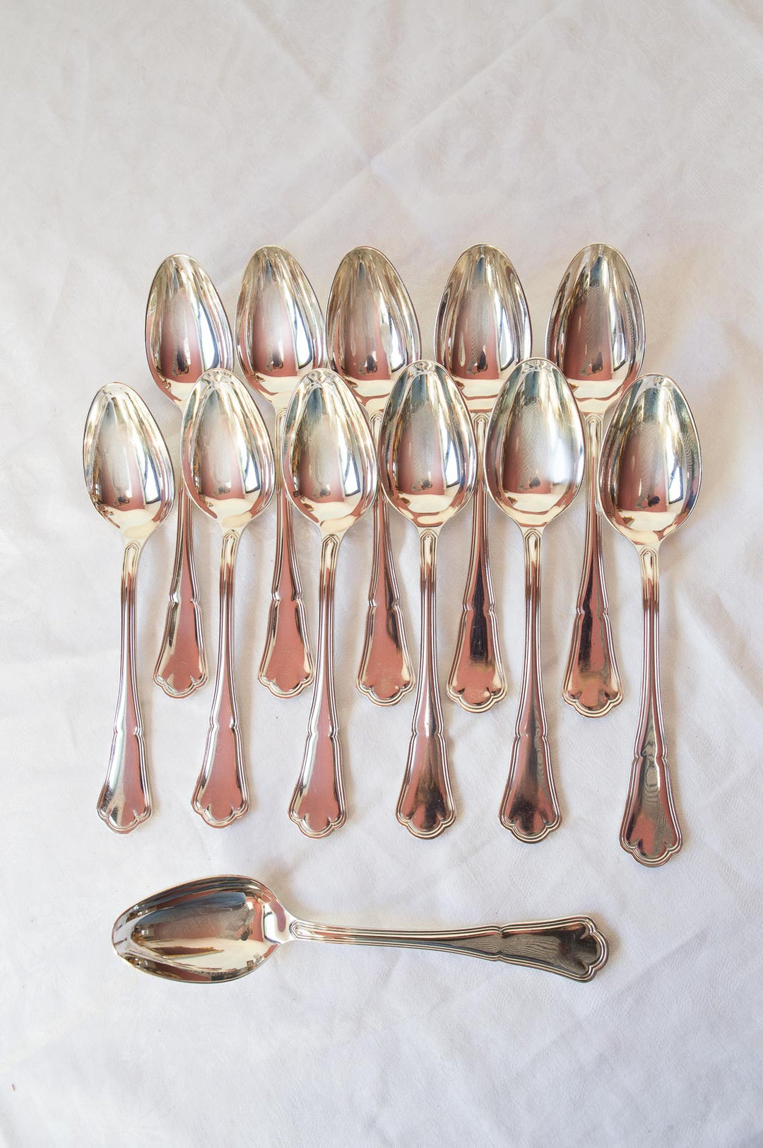 juego cucharas antiguas ercuis baño plata