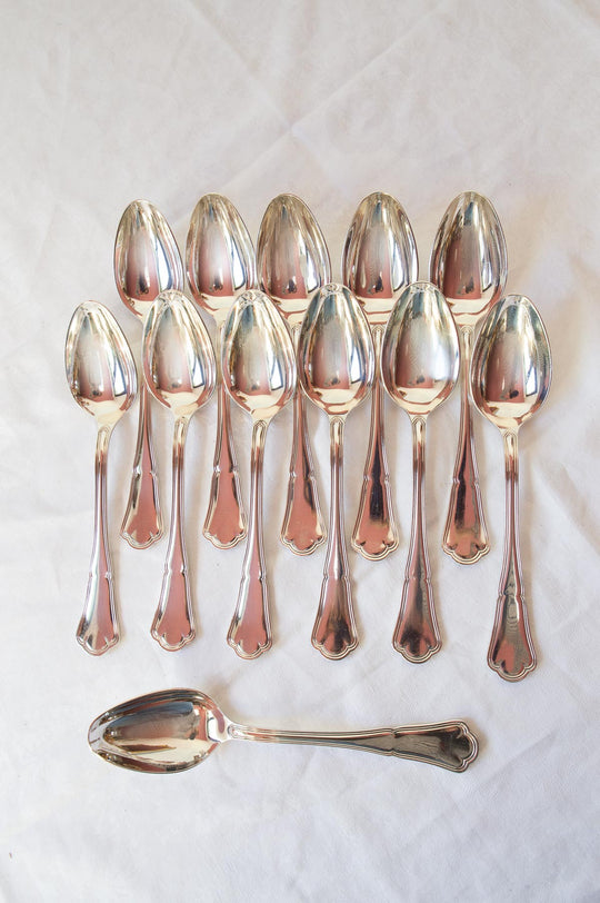 juego cucharas antiguas ercuis baño plata